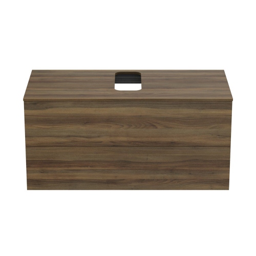 Immagine di Ideal Standard ADAPTO mobile sottolavabo L.105 cm, completo di top forato, finitura noce scuro U8597FW