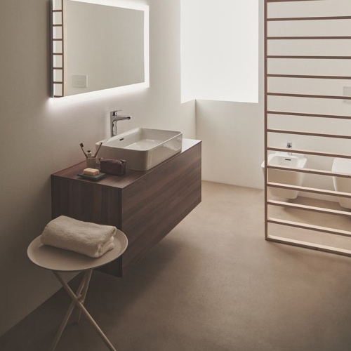 Immagine di Ideal Standard ADAPTO mobile sottolavabo L.105 cm, completo di top forato, finitura noce scuro U8597FW