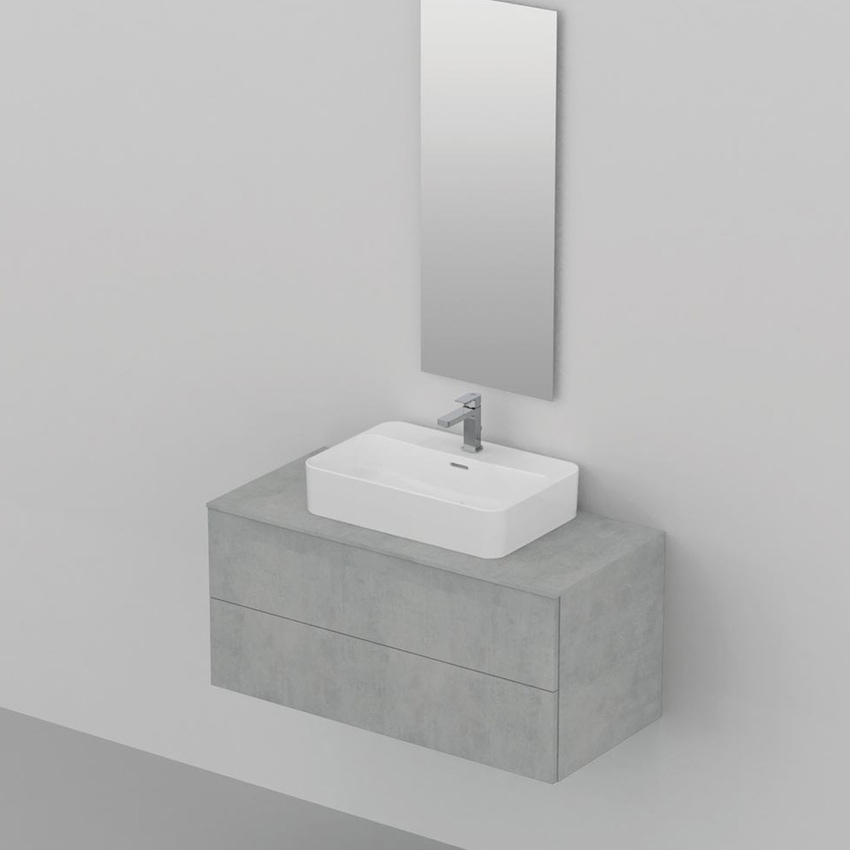 Immagine di Ideal Standard ADAPTO mobile sottolavabo L.105 cm, completo di top forato, finitura cemento U8597FX