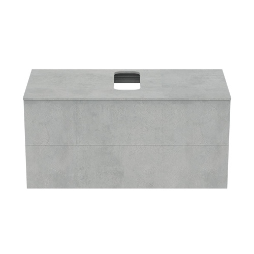 Immagine di Ideal Standard ADAPTO mobile sottolavabo L.105 cm, completo di top forato, finitura cemento U8597FX