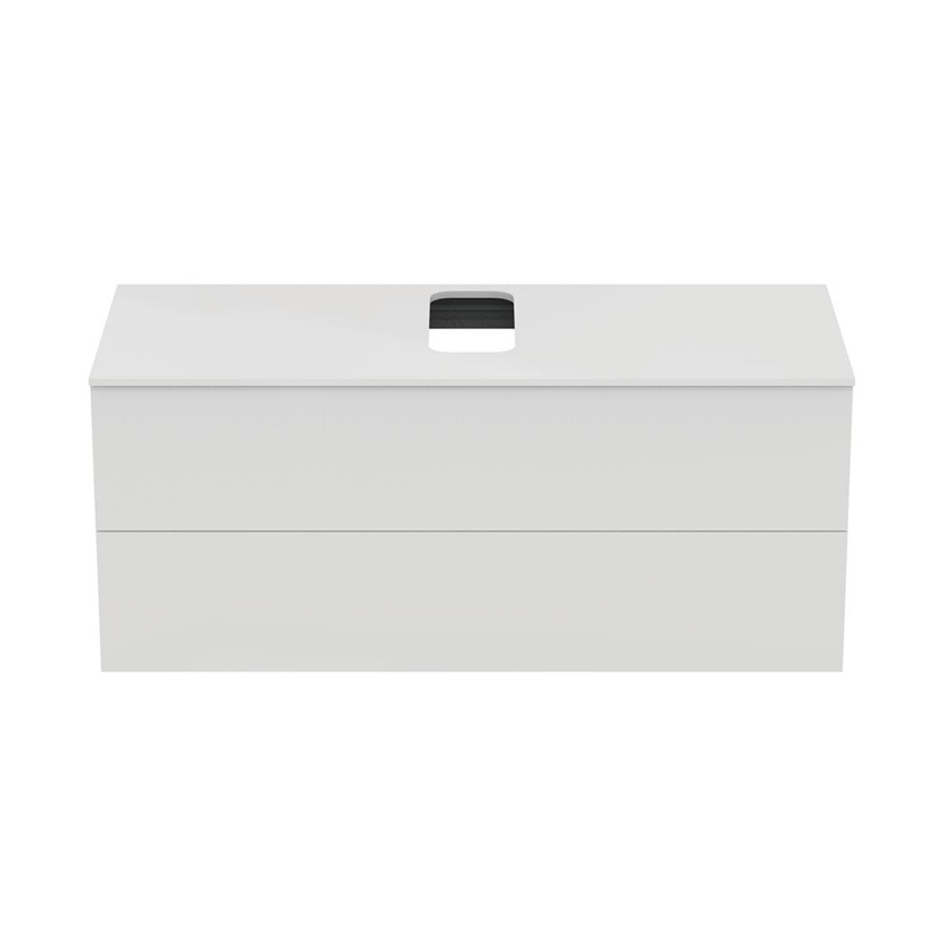 Immagine di Ideal Standard ADAPTO mobile sottolavabo L.120 cm, completo di top forato, colore bianco finitura lucido U8598WG