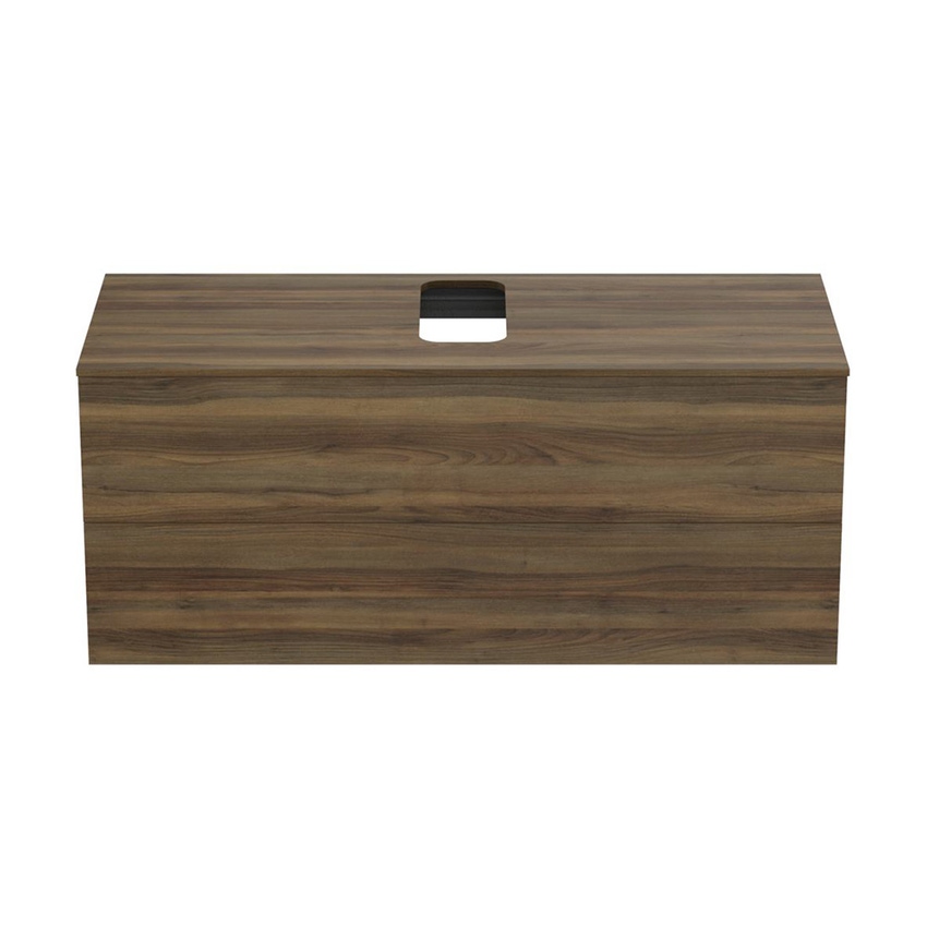 Immagine di Ideal Standard ADAPTO mobile sottolavabo L.120 cm, completo di top forato, finitura noce scuro U8598FW