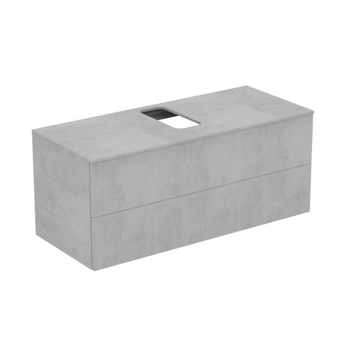 Immagine di Ideal Standard ADAPTO mobile sottolavabo L.120 cm, completo di top forato, finitura cemento U8598FX