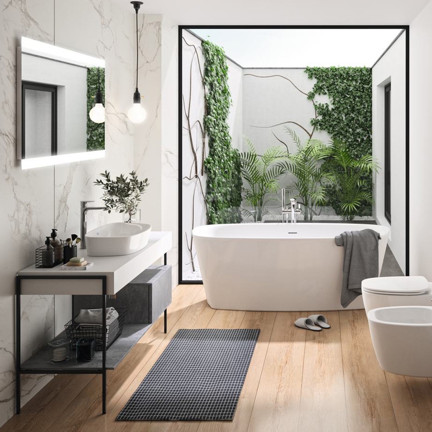 Immagine di Ideal Standard ADAPTO top L.120 cm, per basi sospese o barre di giunzione, finitura cemento U8417FX