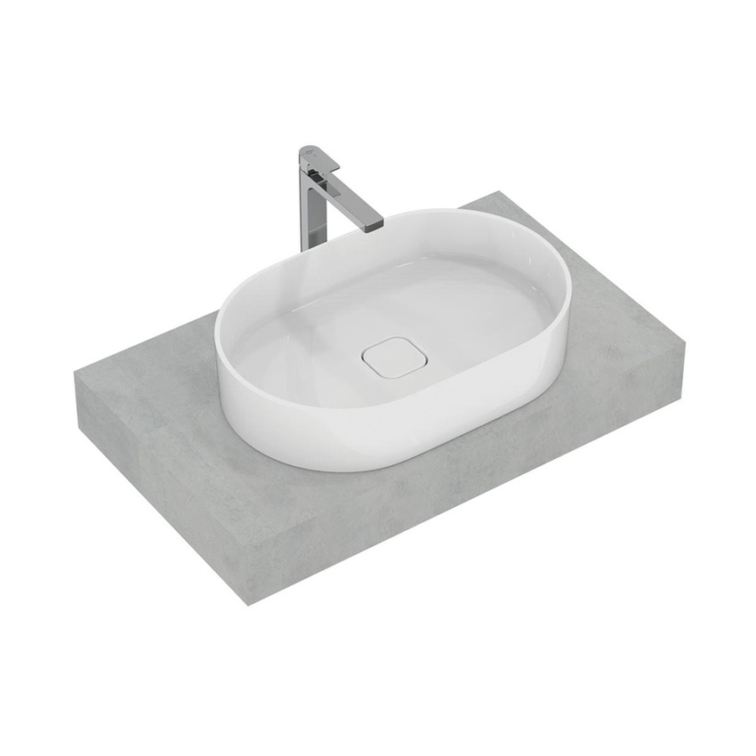 Immagine di Ideal Standard ADAPTO mensola L.85 cm, in truciolare nobilitato, finitura cemento U8407FX