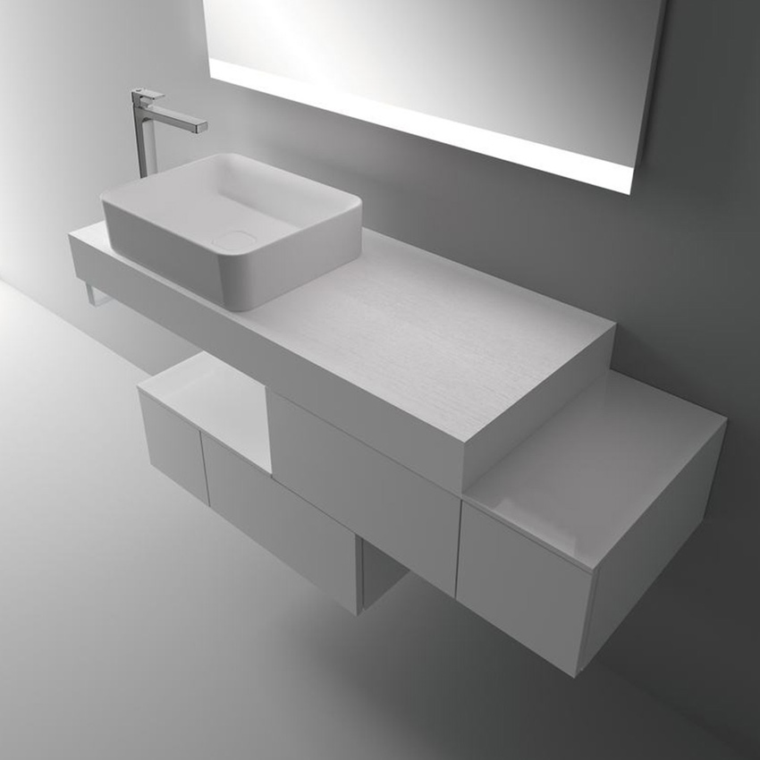 Immagine di Ideal Standard ADAPTO mensola L.120 cm, in truciolare nobilitato, colore bianco finitura lucido U8409WG