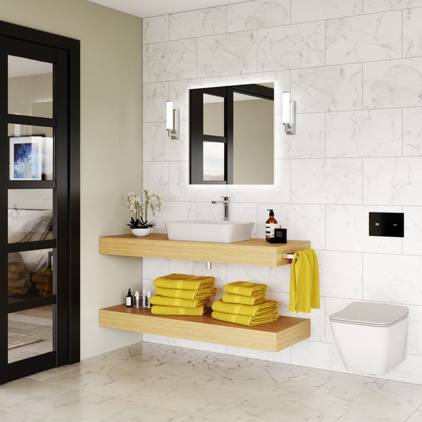 Immagine di Ideal Standard ADAPTO mensola L.120 cm, in truciolare nobilitato, finitura legno miele U8409FF