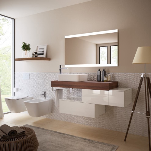 Immagine di Ideal Standard ADAPTO mensola L.120 cm, in truciolare nobilitato, finitura noce scuro U8409FW