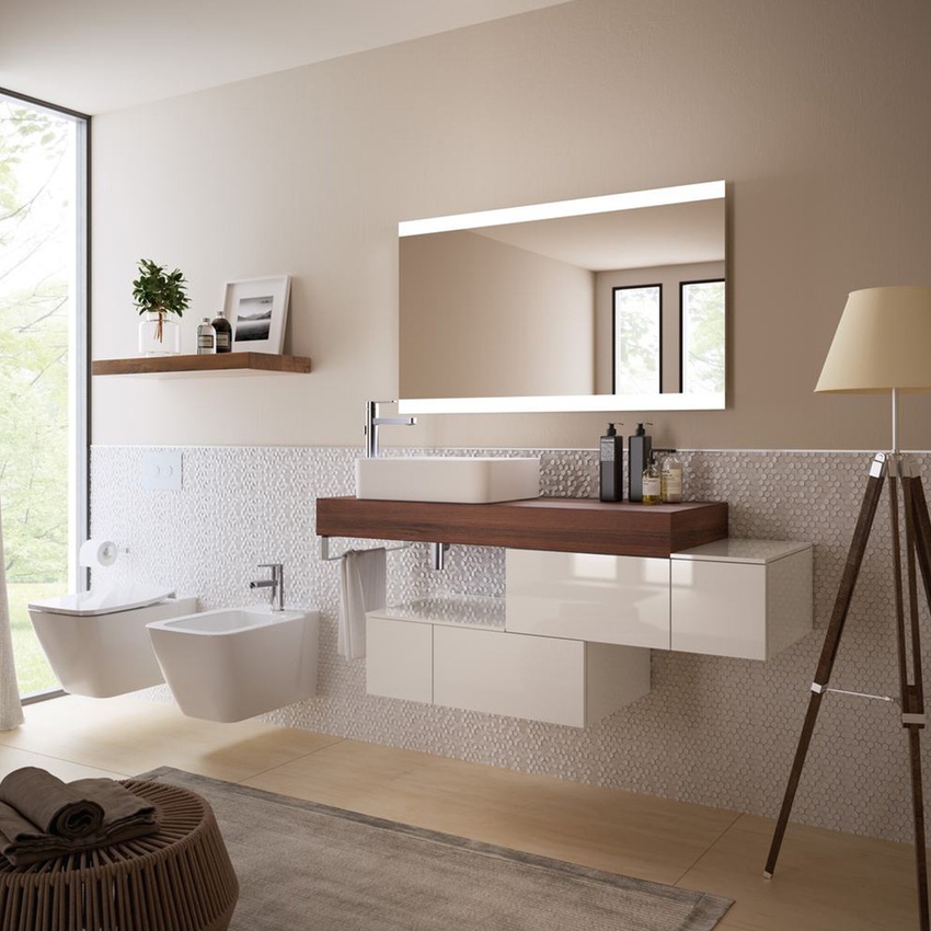 Immagine di Ideal Standard ADAPTO mensola L.120 cm, in truciolare nobilitato, finitura noce scuro U8409FW