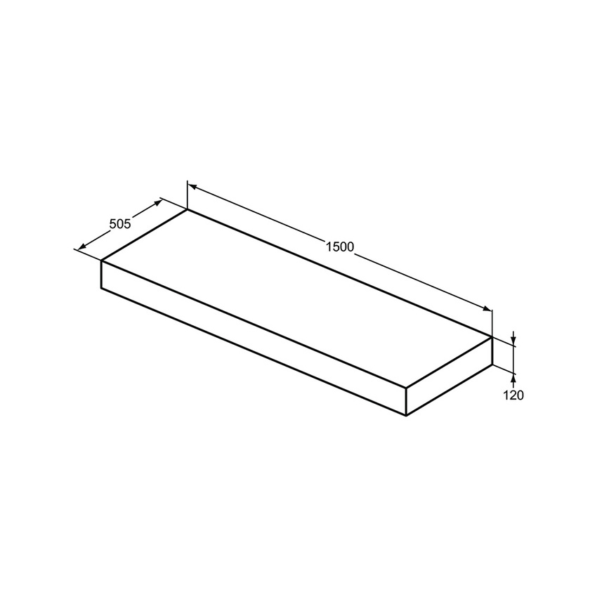 Immagine di Ideal Standard ADAPTO mensola L.150 cm, in truciolare nobilitato, colore bianco finitura lucido U8593WG