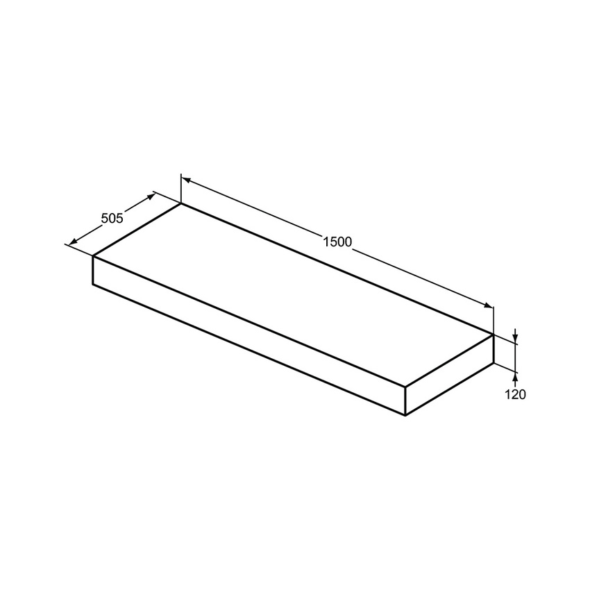 Immagine di Ideal Standard ADAPTO mensola L.150 cm, in truciolare nobilitato, finitura legno miele U8593FF