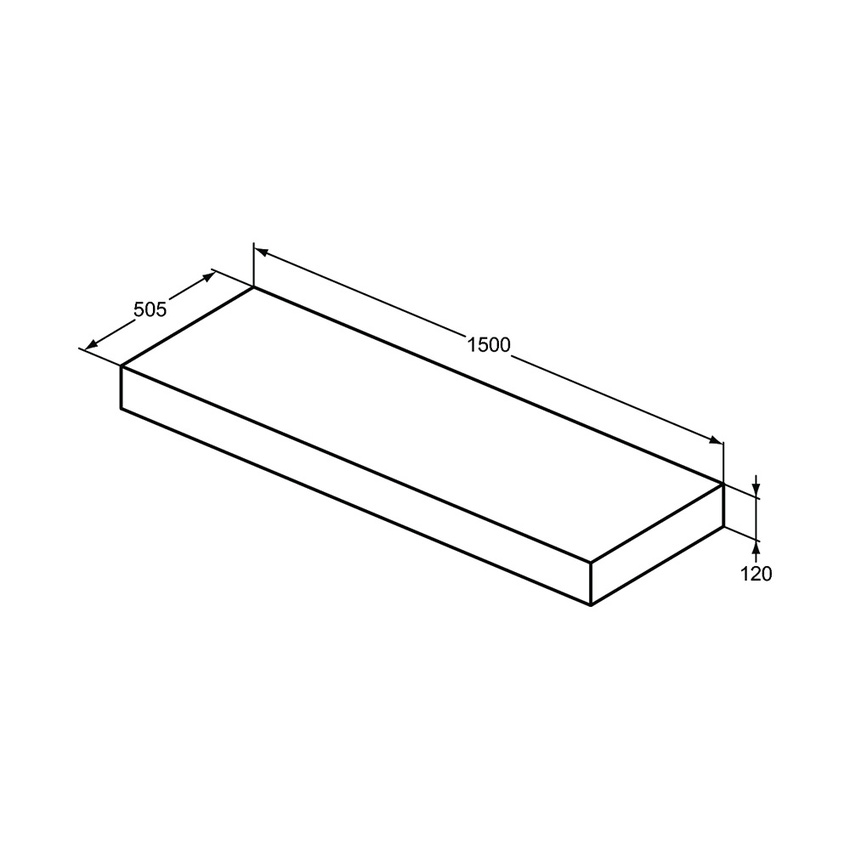 Immagine di Ideal Standard ADAPTO mensola L.150 cm, in truciolare nobilitato, finitura noce scuro U8593FW