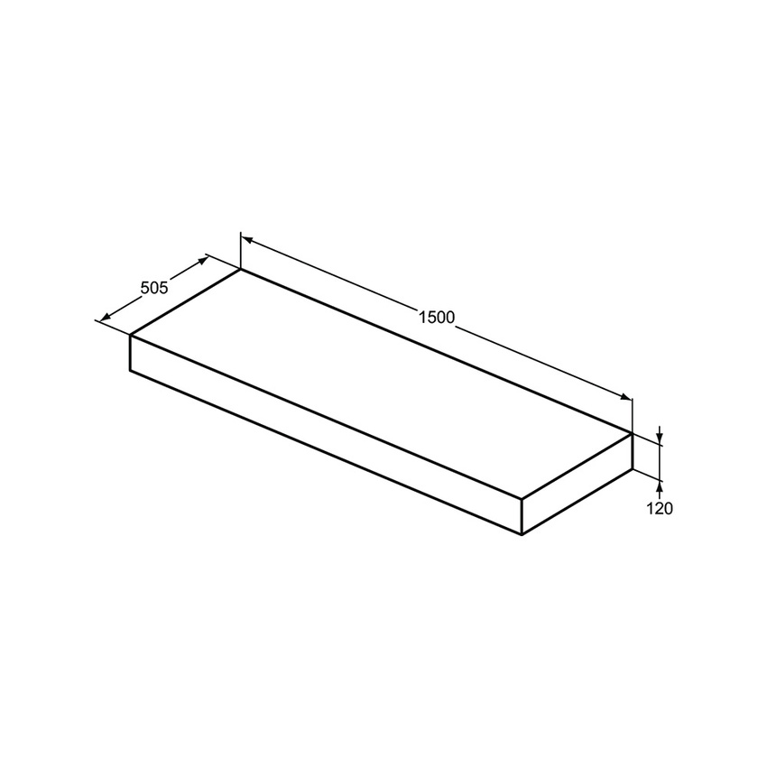 Immagine di Ideal Standard ADAPTO mensola L.150 cm, in truciolare nobilitato, finitura cemento U8593FX