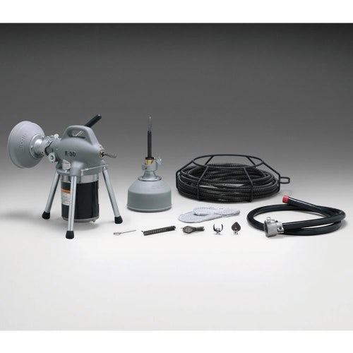 Immagine di Ridgid K-50-8 Stasatrice a cavi frazionabili compatta 230 V per condutture di scarico da 3/4" a 4" (20-110 mm), con adattatore A-17-A e A-17-B e kit cavi A-30 12001