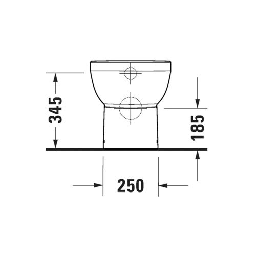 Immagine di Duravit No.1 vaso a pavimento a cacciata, a filo parete, Rimless, per cassetta a incasso o esterna, senza sedile, colore bianco 2009090000