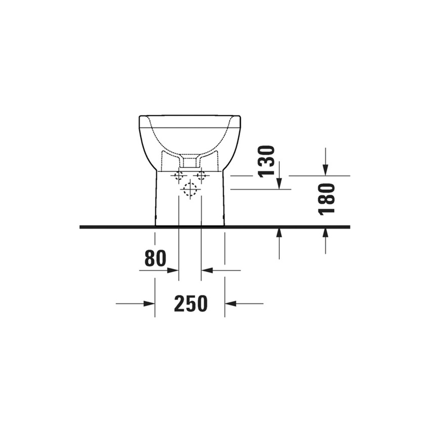 Immagine di Duravit No.1 bidet a pavimento, a filo parete, monoforo, con troppopieno e bordo per rubinetteria, colore bianco 2296100000
