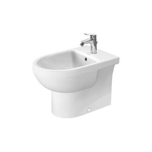 Immagine di Duravit No.1 bidet a pavimento, a filo parete, monoforo, con troppopieno e bordo per rubinetteria, colore bianco 2296100000