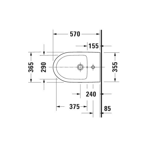 Immagine di Duravit No.1 bidet a pavimento, a filo parete, monoforo, con troppopieno e bordo per rubinetteria, colore bianco 2296100000