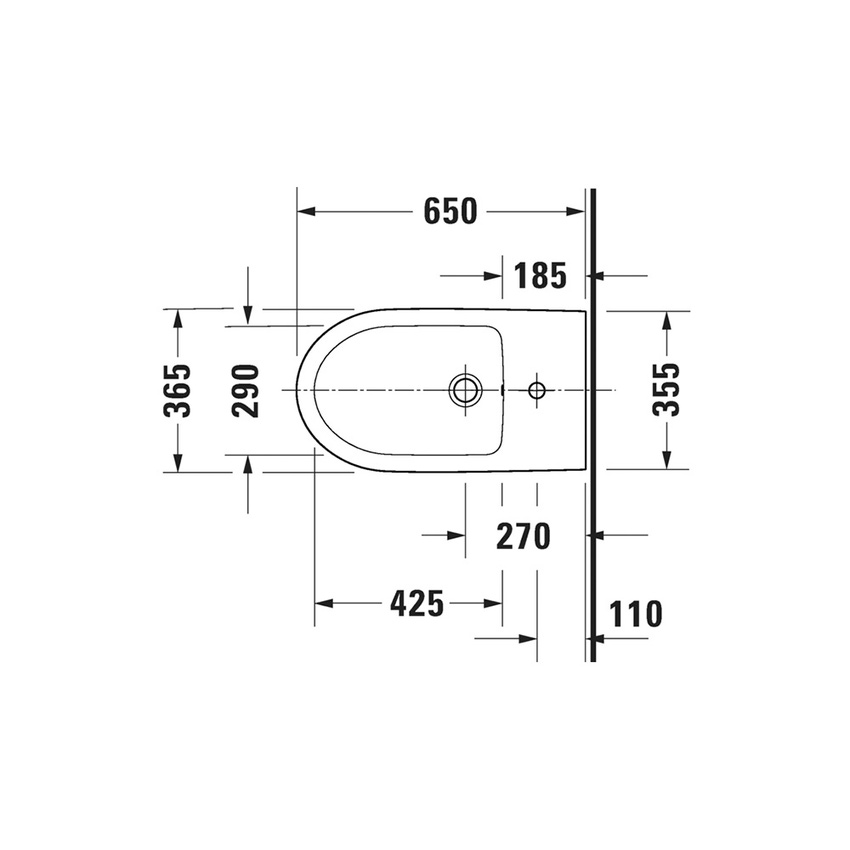 Immagine di Duravit No.1 bidet a pavimento, monoforo, con troppopieno e bordo per rubinetteria, colore bianco 2297100000