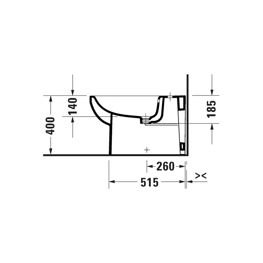 Immagine di Duravit No.1 bidet a pavimento, monoforo, con troppopieno e bordo per rubinetteria, colore bianco 2297100000