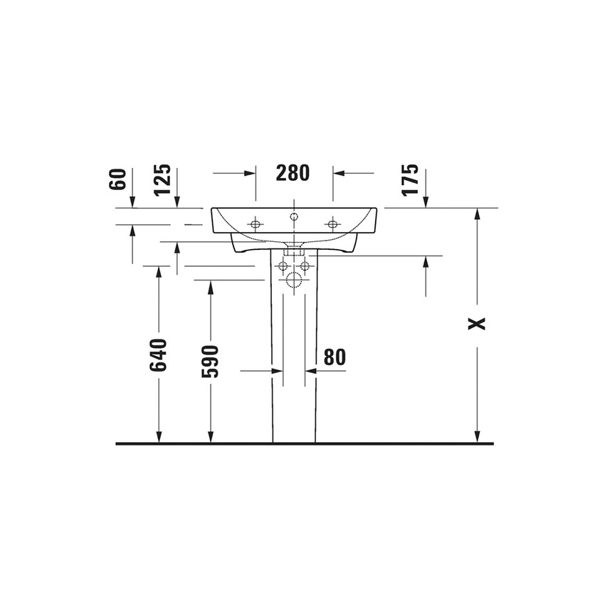 Immagine di Duravit No.1 lavabo consolle L.60 cm, monoforo, con troppopieno e bordo per rubinetteria, colore bianco 2375600000