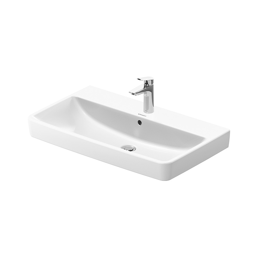 Immagine di Duravit No.1 lavabo consolle L.80 cm, monoforo, con troppopieno e bordo per rubinetteria, colore bianco 23758000002