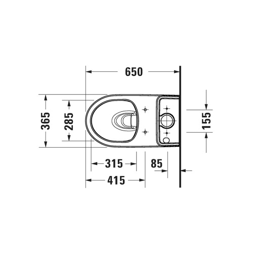 Immagine di Duravit No.1 vaso sospeso monoblocco a cacciata, Rimless, per cassetta appoggiata, colore bianco 2512090000
