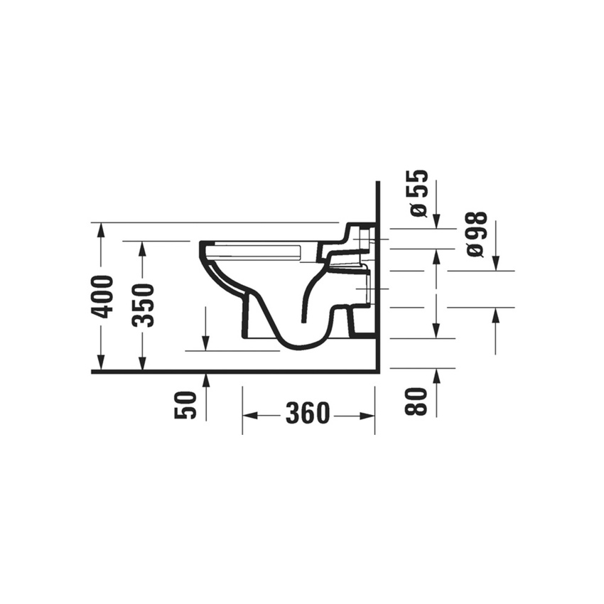 Immagine di Duravit No.1 vaso sospeso Rimless® a cacciata, senza brida, senza sedile, modello per bambini, fabbisogno di acqua di risciacquo 4,5 l, UWL classe 1, colore bianco 2574090000