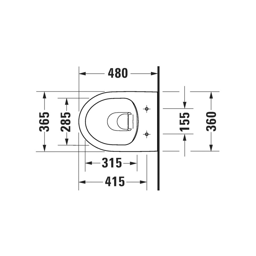 Immagine di Duravit No.1 vaso sospeso Compact Rimless® a cacciata, senza brida, senza sedile, fabbisogno di acqua di risciacquo 4,5 l, UWL classe 1, colore bianco 2575090000