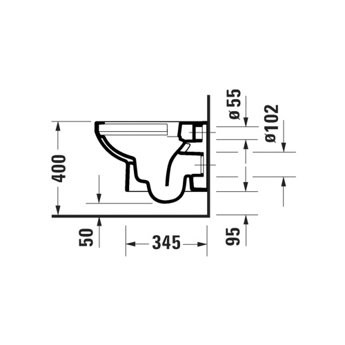 Immagine di Duravit No.1 vaso sospeso Compact Rimless® a cacciata, senza brida, senza sedile, fabbisogno di acqua di risciacquo 4,5 l, UWL classe 1, colore bianco 2575090000