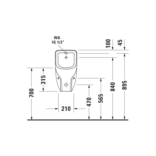 Immagine di Duravit No.1 orinatoio, entrata posteriore nascosta, senza brida, senza mosca, colore bianco 2819300000