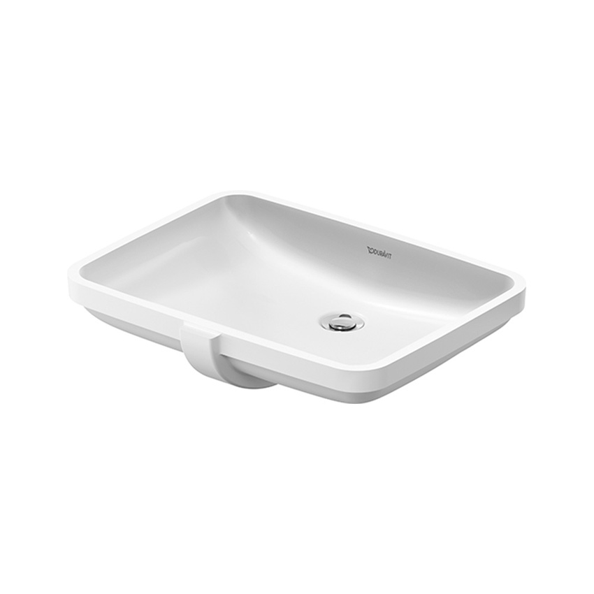 Immagine di Duravit No.1 lavabo da incasso sottopiano L.55 cm, con troppopieno, senza bordo per rubinetteria, colore bianco 03955500282