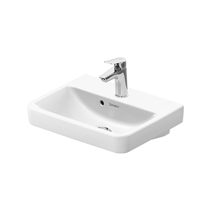 Immagine di Duravit No. 1 lavamani consolle L.45 cm, monoforo, con troppopieno e bordo per rubinetteria, colore bianco 07434500002