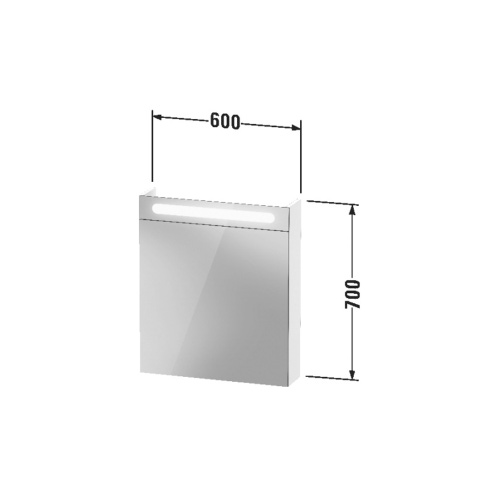 Immagine di Duravit No.1 armadietto a specchio L.60 H.70 cm, cerniere a sinistra N17920L00000000