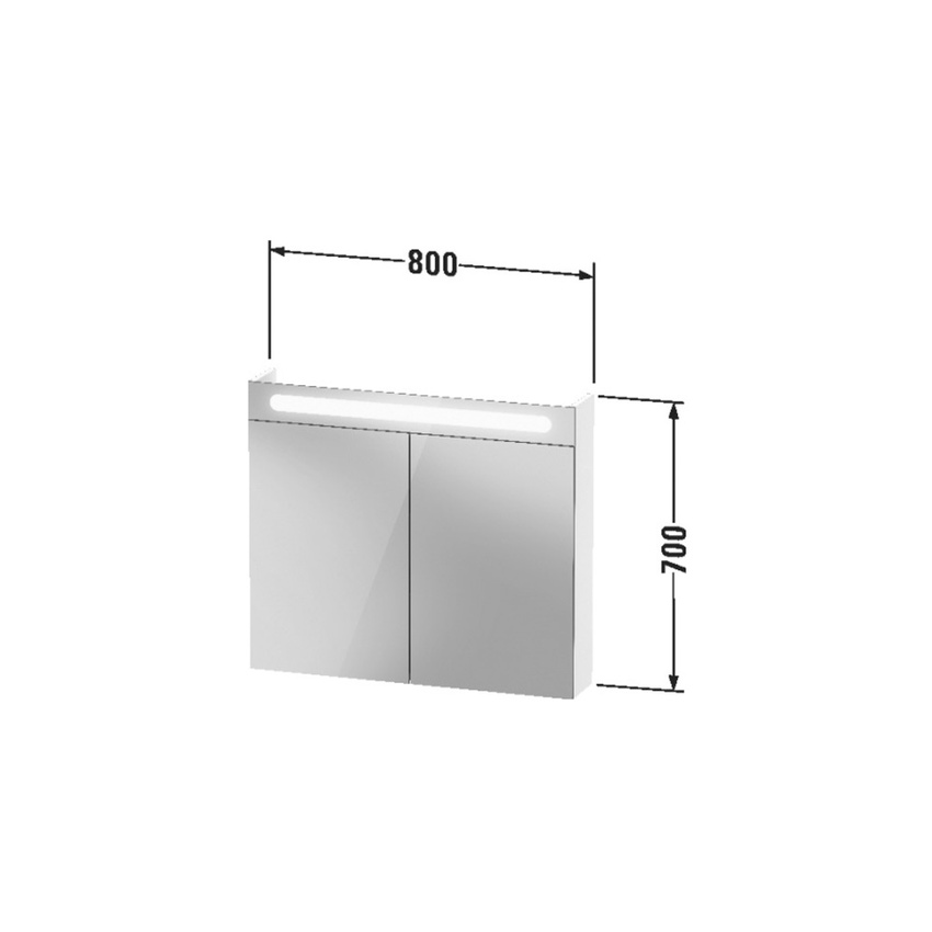 Immagine di Duravit No.1 armadietto a specchio L.80 H.70 cm, 2 ante N17921000000000