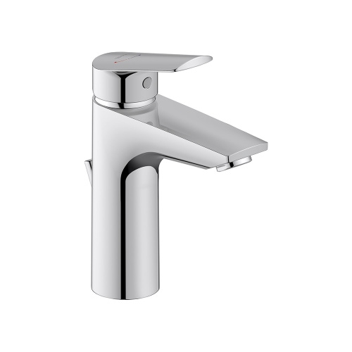 Immagine di Duravit No.1 miscelatore monocomando lavabo M, H.18 cm, con scarico, FreshStart, finitura cromo N11021001010
