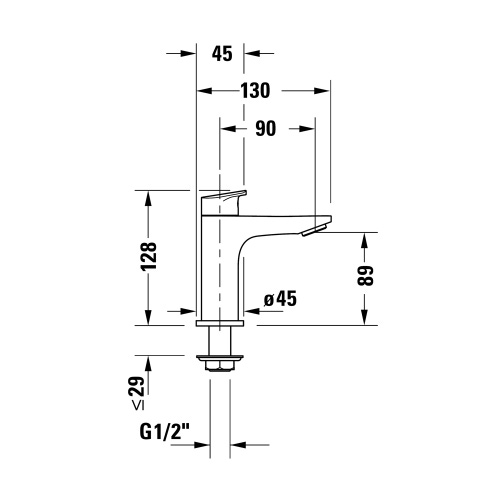 Immagine di Duravit No.1 rubinetto acqua fredda H.13 cm, senza scarico, finitura cromo N11080002010