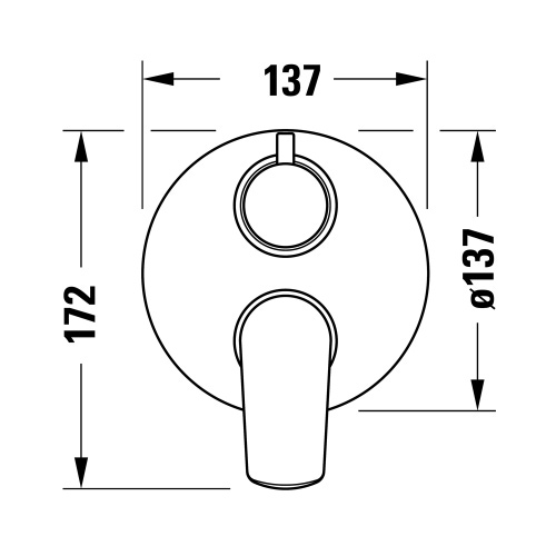 Immagine di Duravit No.1 miscelatore monocomando vasca/doccia ad incasso, con deviatore, corpo incasso incluso, finitura cromo N15210008010