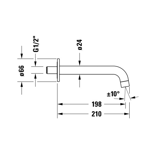 Immagine di Duravit No.1 bocca di erogazione vasca P.21 cm, finitura cromo N15240010010