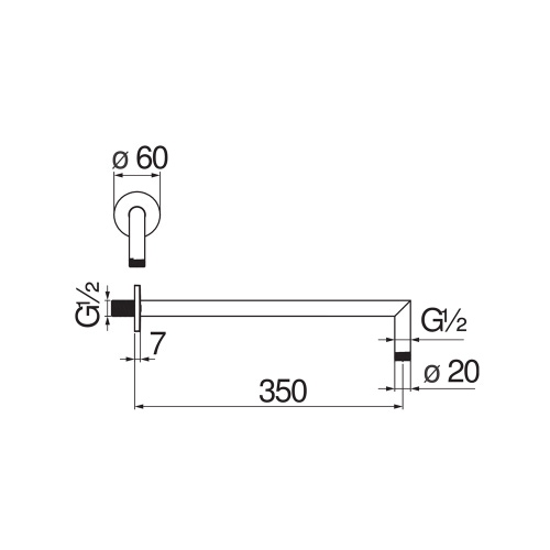 Immagine di Nobili LIVE braccio doccia a parete P.35 cm, finitura cromo AD138/44CR