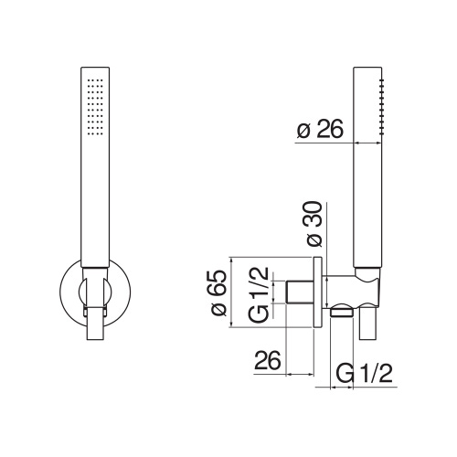 Immagine di Nobili VELIS set doccia con presa acqua, finitura cromo AD146/32CR