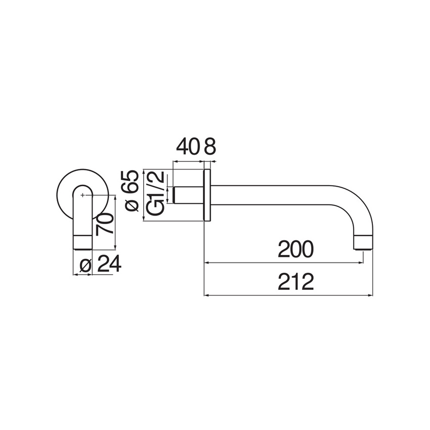 Immagine di Nobili VELIS bocca a parete P.20 cm, colore mora finitura opaco AV00158/36BM