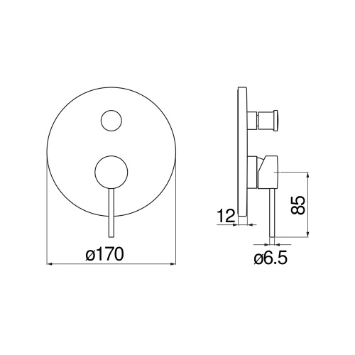 Immagine di Nobili VELIS miscelatore monocomando per doccia ad incasso, a 2 vie, con deviatore, finitura cromo VE125100/ECR