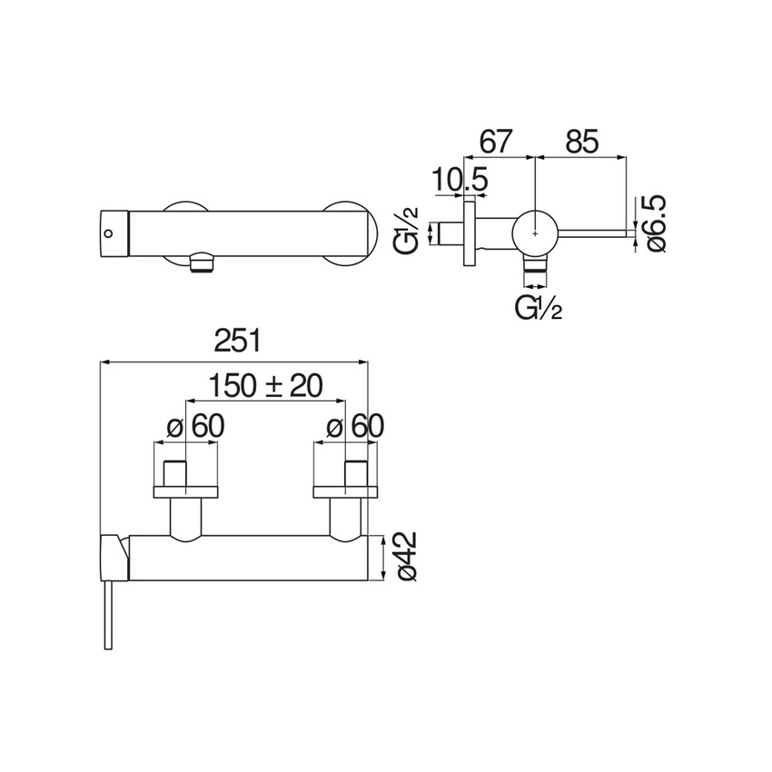 Immagine di Nobili VELIS miscelatore monocomando esterno per doccia, finitura cromo VE125130CR