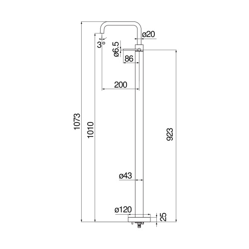 Immagine di Nobili VELIS miscelatore monocomando per lavabo a pavimento H.107 cm, senza scarico, finitura cromo VE125188/3CR