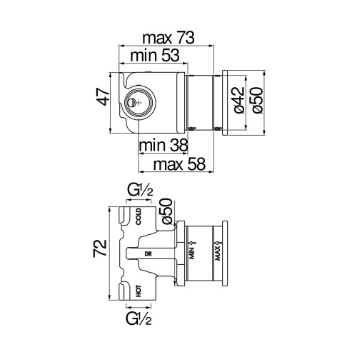 Immagine di Nobili Corpo incasso per miscelatore lavabo a parete WE00600