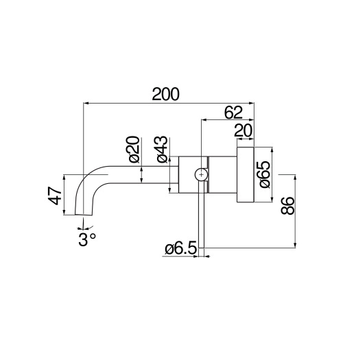 Immagine di Nobili VELIS miscelatore monocomando per lavabo a parete, senza scarico, finitura inox VE125198/1IX