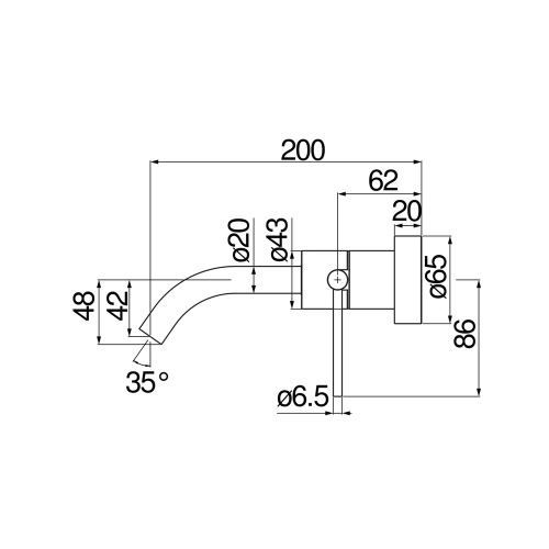 Immagine di Nobili VELIS miscelatore monocomando per lavabo a parete H.20 cm, senza scarico, finitura cromo VE125199/1CR