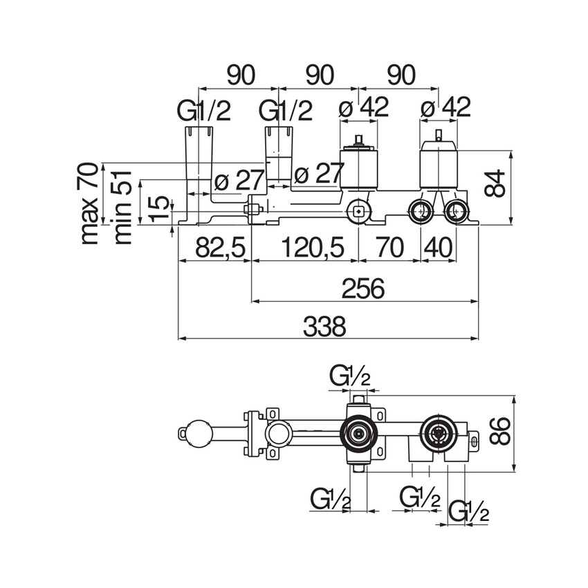 Immagine di Nobili Corpo incasso per miscelatore monocomando per vasca, finitura polar white WE81201/TWM