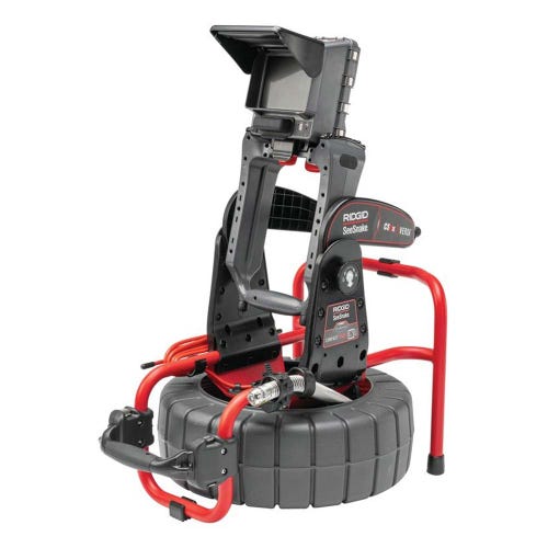 Immagine di Ridgid Ruota SeeSnake Compact M40 con tecnologia TruSense con monitor CS6x VERSA, batteria e caricabatteria, cavo 40 m per tubazioni da 1 1/2" a 8" (40-200 mm) 64213